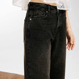 Thumbnail DOTTIE - Quần Jean wash kiểu - Đen wash vàng - Q0370 2