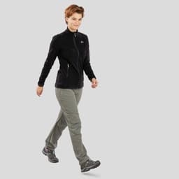 Thumbnail Áo khoác nỉ hiking vùng núi mh120 cho nữ đen DECATHLON quechua mã 8505621 4