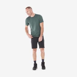 Thumbnail Áo thun dã ngoại nam ngắn tay mh100 xám xanh Decathlon QUECHUA mã 8785189 1