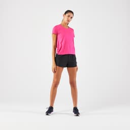 Thumbnail Áo thun chạy bộ nữ thoáng khí kiprun hồng neon Decathlon KALENJI mã 8817406 1