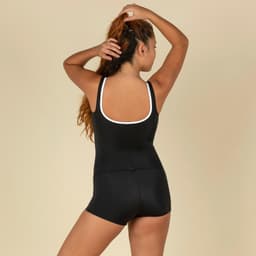 Thumbnail Đồ bơi một mảnh nữ có khóa kéo heva đen Decathlon NABAIJI mã 8789034 1