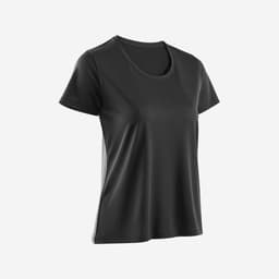 Thumbnail Áo thun chạy bộ nữ kiprun 100 đen Decathlon KALENJI mã 8817407 1