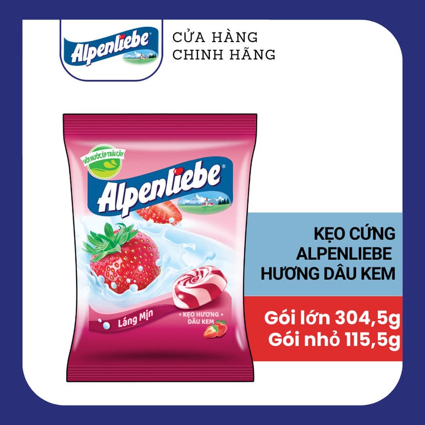 Ảnh Kẹo cứng, kẹo mềm Alpenliebe, Golia dạng gói nhiều hương vị nổi bật hương Xoài muối ớt, hương Caramen, Dâu Sữa, Bạc Hà 2