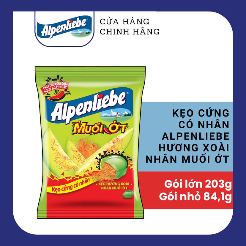 Ảnh Kẹo cứng, kẹo mềm Alpenliebe, Golia dạng gói nhiều hương vị nổi bật hương Xoài muối ớt, hương Caramen, Dâu Sữa, Bạc Hà 1