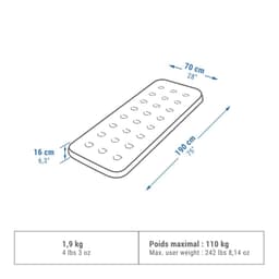 Thumbnail Nệm hơi cắm trại air basic 70 cm cho 1 ngườiDECATHLON quechua 2
