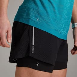 Thumbnail Quần short chạy bộ 2 trong 1 kiprun cho nữ đen DECATHLON kiprun mã 8577540 2