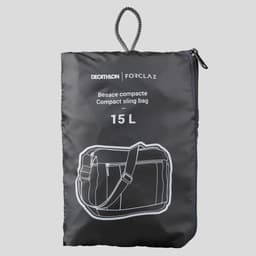 Thumbnail Túi đeo chéo du lịch gấp gọn 15l travel 100 đen DECATHLON forclaz mã 8560413 4