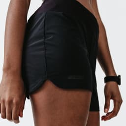 Thumbnail Quần short chạy bộ nữ run dry đen Decathlon KALENJI mã 8553338 3