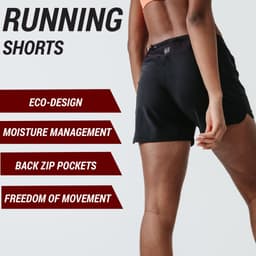 Thumbnail Quần short chạy bộ nữ run dry đen Decathlon KALENJI mã 8553338 2