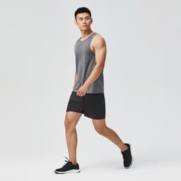 Thumbnail Áo thun không tay tập cardio fitness 100 xám DECATHLON DOMYOS mã 8586846 1
