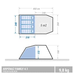 Thumbnail Lều ống fresh&black arpenaz 4.1 4 người 1 buồng ngủ DECATHLON quechua mã 8492957 2