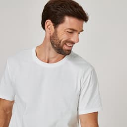 Thumbnail Áo thun tập fitness cotton 100 cho nam trắng DECATHLON DOMYOS mã 8667940 4