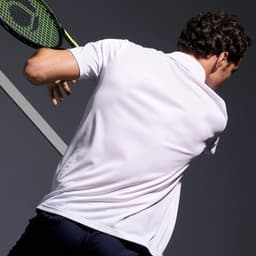 Thumbnail Áo polo chơi tennis, cầu lông, bóng bàn, pickleball dry 100 cho nam trắng DECATHLON artengo mã 8336028 4