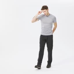 Thumbnail Áo thun leo núi dã ngoại mh100 cho nam xám nhạt DECATHLON quechua nhiều màu 1