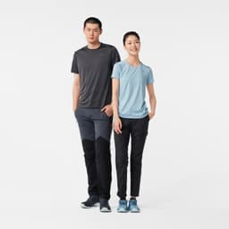 Thumbnail Áo thun leo núi dã ngoại mh100 cho nam xám nhạt DECATHLON quechua nhiều màu 3