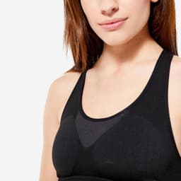 Thumbnail Áo bra thể thao nâng đỡ trung bình first cho nữ đen DECATHLON kalenji mã 8772915 4