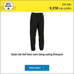 Thumbnail Quần tập gym 120 cho nam Đen DECATHLON DOMYOS mã 8569366 1