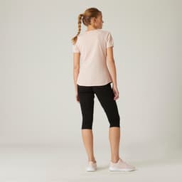 Thumbnail Quần legging lửng tập fitness cotton fit+ cho nữ đen DECATHLON DOMYOS mã 8645741 3