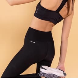 Thumbnail Quần legging lưng cao cho nữ DECATHLON DOMYOS tập fitness màu đen mã 8643703 3