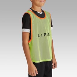 Thumbnail Áo bib thể thao tập luyện cho trẻ em  DECATHLON kipsta 2 màu vàng, cam và xanh 3