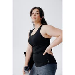 Thumbnail Áo thun không tay tập cardio fitness fta 100 my top cho nữ đen DECATHLON DOMYOS mã 8797808 2
