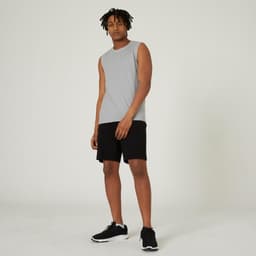 Thumbnail Áo thun không tay tập fitness cotton 500 cho nam xám DECATHLON DOMYOS mã 8667063 4