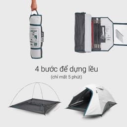 Thumbnail Lều dã ngoại mh100 fresh & black cho 3 người trắng DECATHLON quechua mã 8576111 3