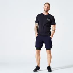 Thumbnail Quần short tập fitness 2 trong 1 500 cho nam DECATHLON DOMYOS mã 8785363 2