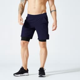 Thumbnail Quần short tập fitness 2 trong 1 500 cho nam DECATHLON DOMYOS mã 8785363 1
