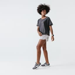 Thumbnail Quần short chạy bộ run dry cho nữ xám họa tiết DECATHLON kalenji mã 8559165 2