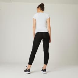 Thumbnail Quần legging ôm sát 7 8 cho nữ fit+ 500 đen DECATHLON nyamba mã 8511798 2