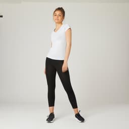 Thumbnail Quần legging ôm sát 7 8 cho nữ fit+ 500 đen DECATHLON nyamba mã 8511798 1