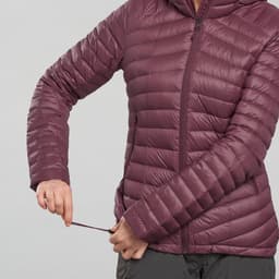 Thumbnail Áo khoác trekking lông vũ trek 100 cho nữ đỏ tím DECATHLON forclaz mã 8587262 1