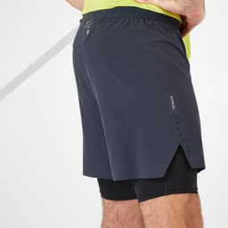 Thumbnail Quần short bó chạy bộ 2 trong 1 kiprun cho nam đen DECATHLON kiprun mã 8588352 4