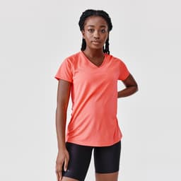 Thumbnail Áo thun chạy bộ thoáng khí run dry cho nữ cam DECATHLON kalenji mã 8666211 1
