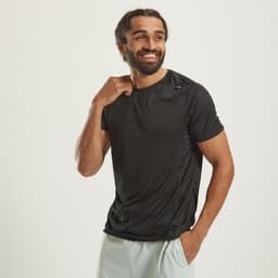Thumbnail Áo thun tập fitness 100 cho nam đen DECATHLON DOMYOS mã 8603265 1
