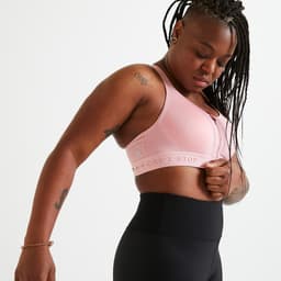 Thumbnail Áo bra tập fitness nâng đỡ cao cỡ lớn 920 cho nữ hồng DECATHLON DOMYOS mã 8643064 1