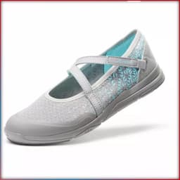 Thumbnail Giày pump ba lê đi bộ fitness pw 160 br'easy cho nữ xám ngọc lam DECATHLON newfeel mã 8550204 3