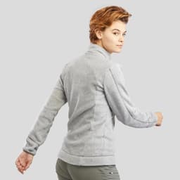 Thumbnail Áo khoác nỉ leo núi mh120 cho nữ xám nhạt DECATHLON quechua mã 8569508 2