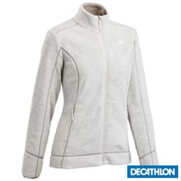 Thumbnail Áo khoác nỉ leo núi mh120 cho nữ xám nhạt DECATHLON quechua mã 8569508 1