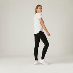 Thumbnail Quần legging tập fitness cotton 100 cho nữ Đen DECATHLON DOMYOS mã 8511784 4