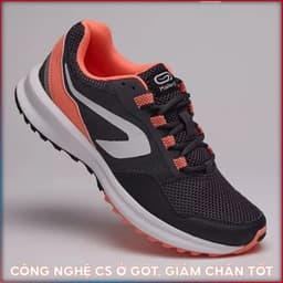 Thumbnail Giày thể thao nữ DECATHLON run active grip màu xám san hô 2