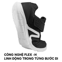 Thumbnail Giày thể thao cho trẻ em DECATHLON pw100 đen trắng 3