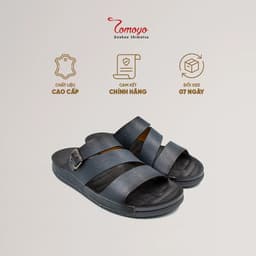 Thumbnail -Dép Quai Ngang Nam Da Bò Nappa Cao Cấp Tomoyo TMD302 3