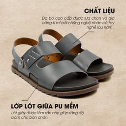 Thumbnail -Giày/Dép Sandal Nam Da Bò Nappa Đế có Rãnh Chống Trượt TMS30100 1