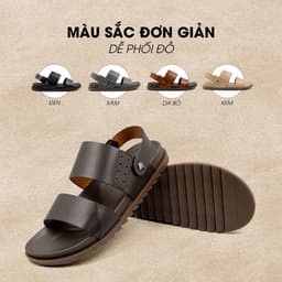 Thumbnail -Giày/Dép Sandal Nam Da Bò Nappa Đế có Rãnh Chống Trượt TMS30202 4