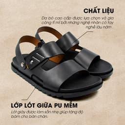 Thumbnail -Sandal Tomoyo Da Bò Thật Đế Rãnh Chống Trượt TMS30101 1