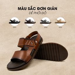 Thumbnail -Giày/Dép Sandal Nam Da Bò Nappa Đế có Rãnh Chống Trượt TMS30103 4