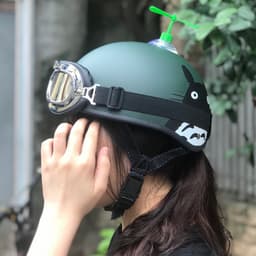 Thumbnail Mũ bảo hiểm xe máy Hpro Helmet thời trang, họa tiết Mèo Totoro cute, kiểu dáng nửa đầu 1/2 Freesize (55-59cm) 4