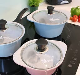Thumbnail Nồi đá 16cm, 5 lớp siêu bền Ecoramic EVL-16 Daewoo Hàn Quốc dung tích 1.29 lít Không chì, không PFOA, không chất độc hại 4
